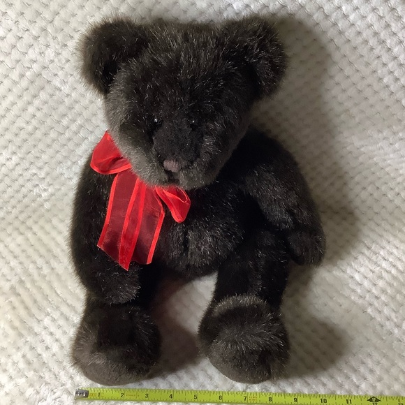 GUND Dark Brown Plush Bear 43213 Stuffed Animal w Red Bow - Picture 15 of 16